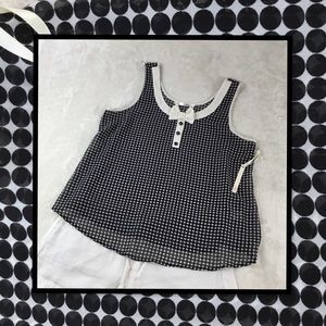 NWT HAVE SLEEVELESS BLACK POKA DOT TOP L